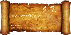 Orr Tarzícia névjegykártya